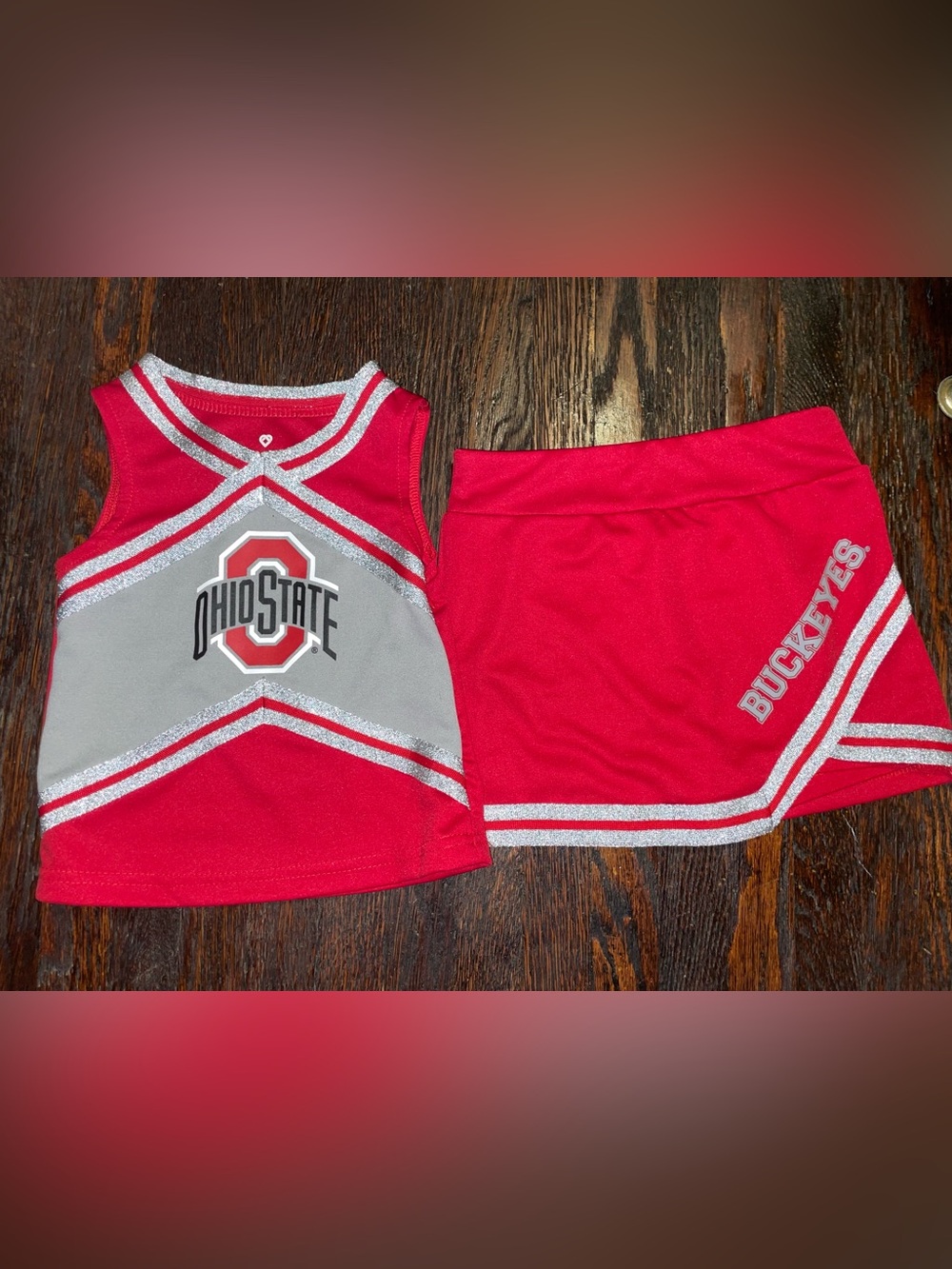 4y 5y small OSU Ohio State cheerleading outfit sleeveless outfit